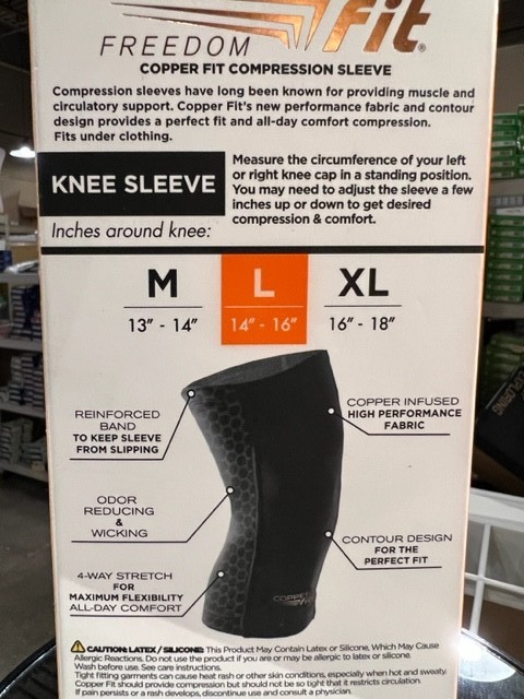 Copper Fit Unisex-Adult’s Freedom Knee Compression Sleeve, black, Large