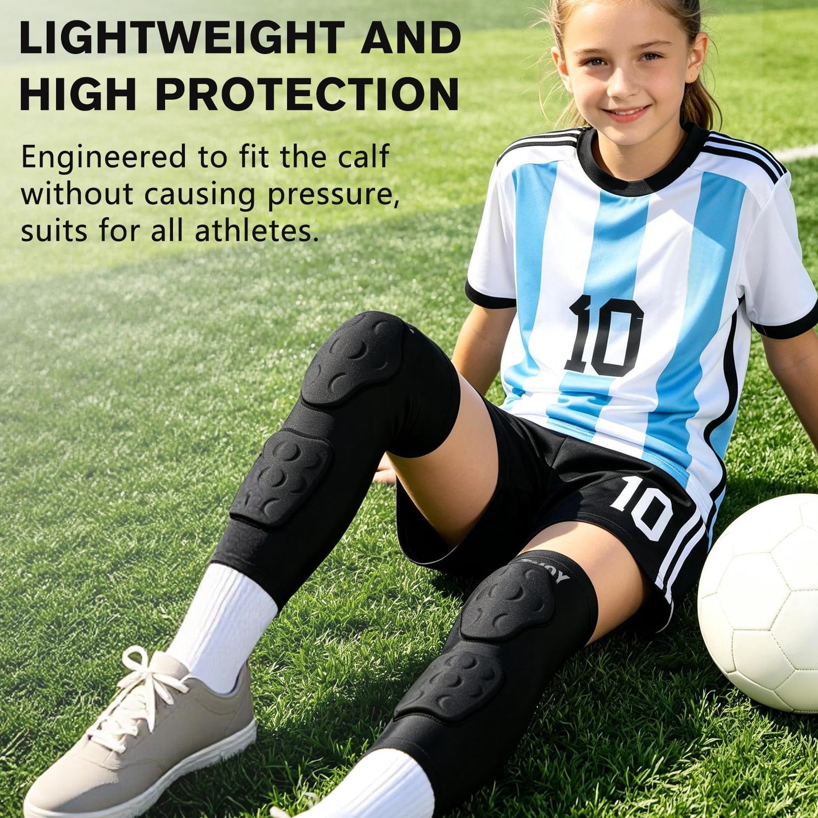 Youth Kid Knee Pads with Shin Guard Pads,13MM Calf Pads Protector, Padded Com…