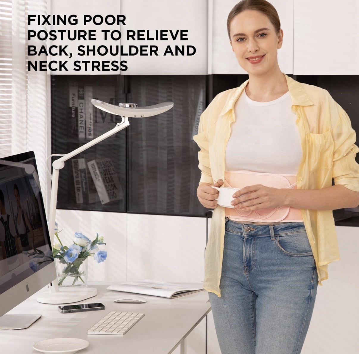 Vicorrect Adjustable Ergonomic Posture Corrector Pink S Back Support