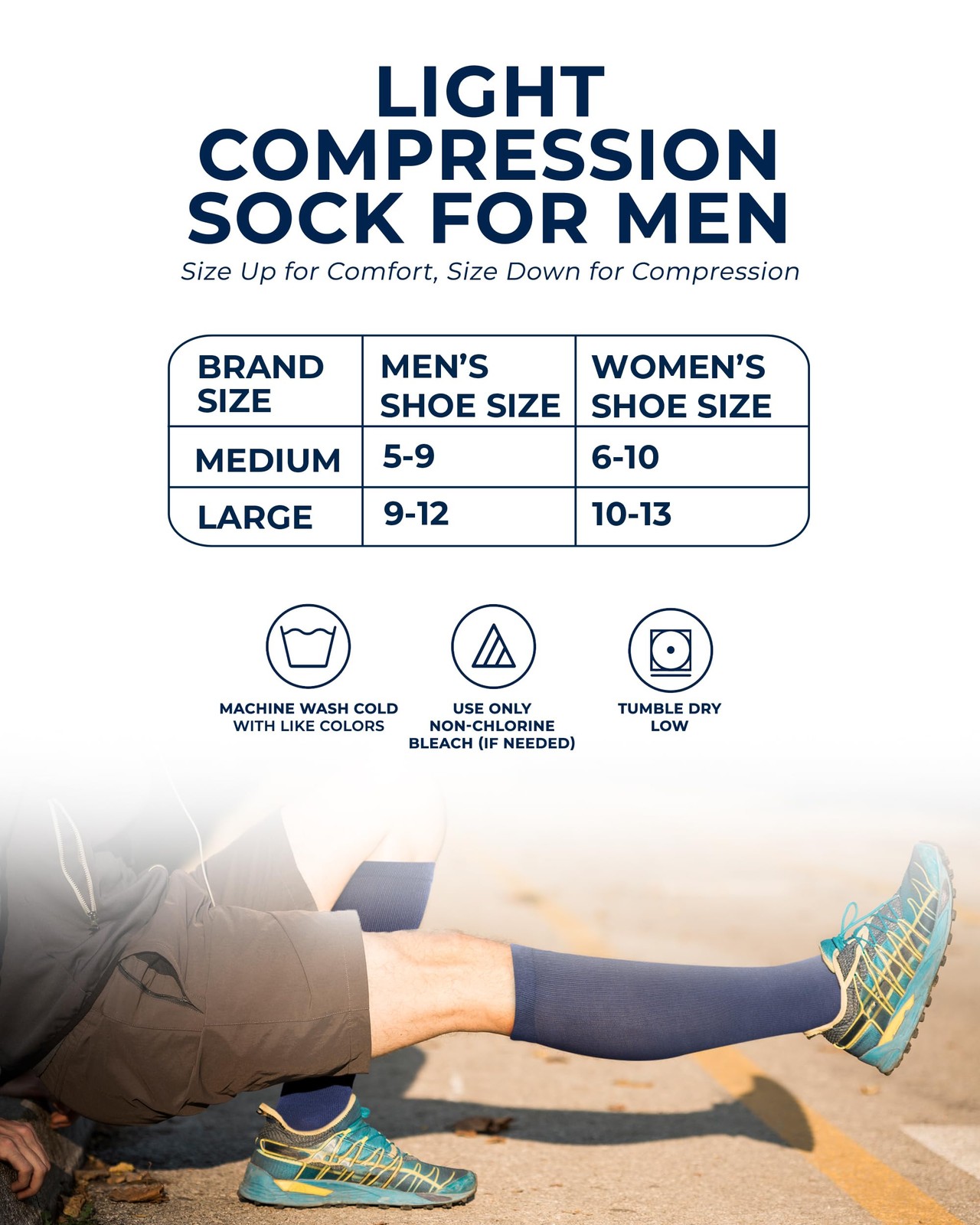 Pembrook Cotton Light Compression Socks for Women & Men – 3 Pairs | 8-15 mmHg