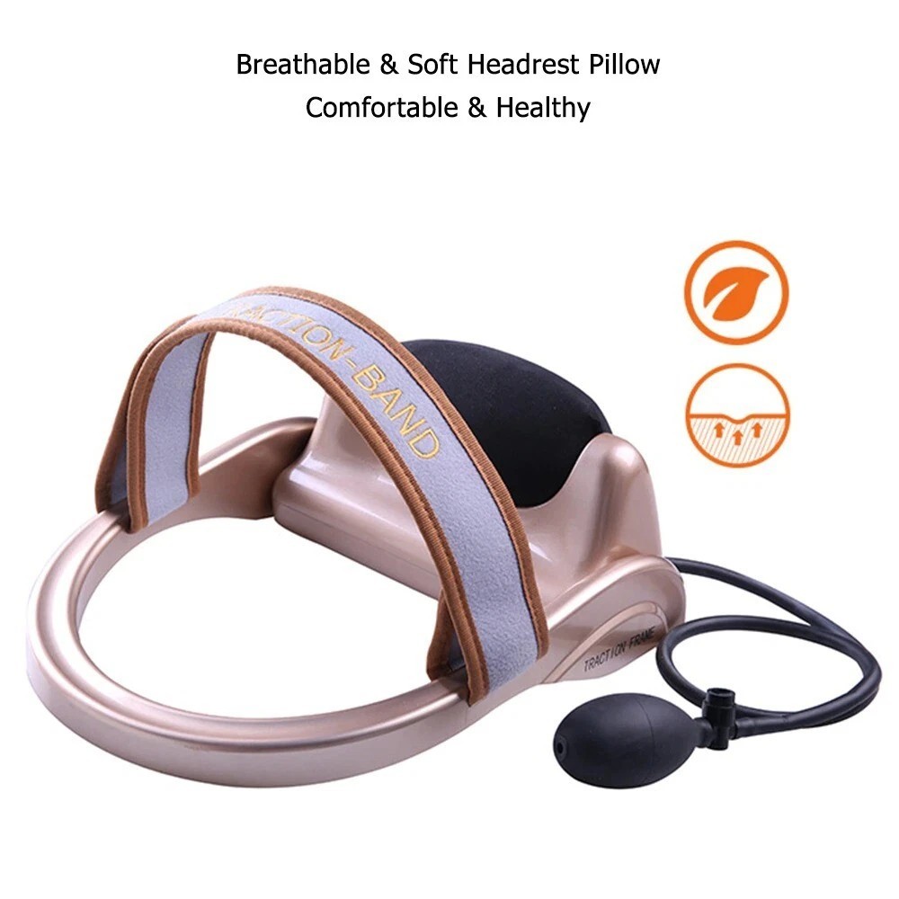 Inflatable Neck Traction Cervical Posture Stretching Device Air Pump Spine Verte