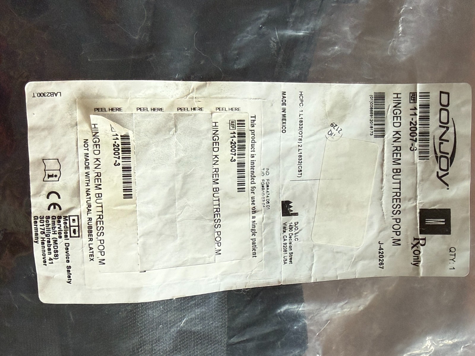 NIB DonJoy Hinged Knee Brace with Removable Buttress & Popliteal Cutout – Size M