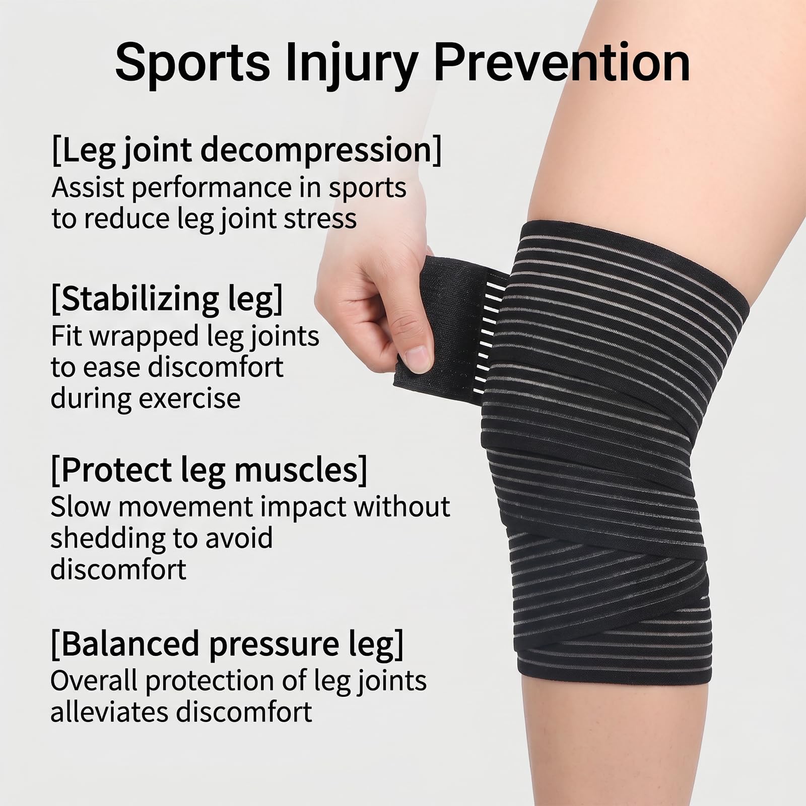 Macuezu 2 PCS Extra Long Elastic Knee Wrap Compression Bandage Brace Support…