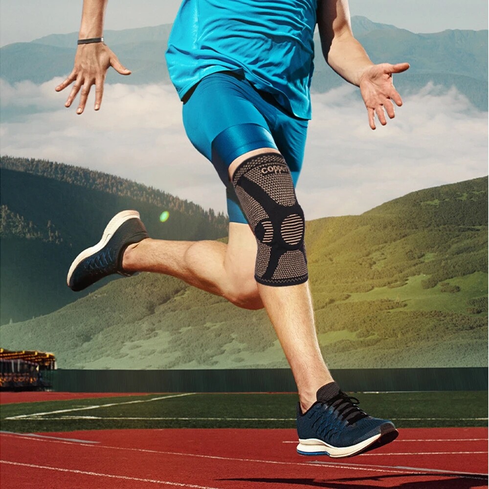 Copper Knee Brace Sleeve Patella Support Sports Gym Arthritis Tendon Joint Pain/