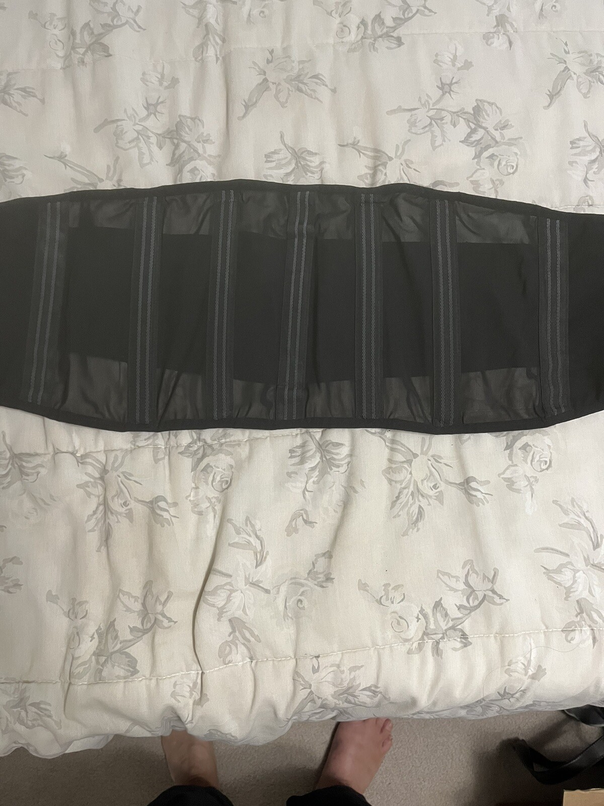 Black ComfyMed Back Brace Large Adjustable Ribbed X5
