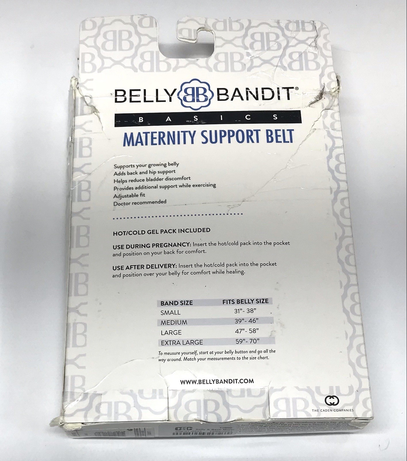 Belly & Back Maternity Support Belt ” Opened Box Missing a Gel Pack” Size L