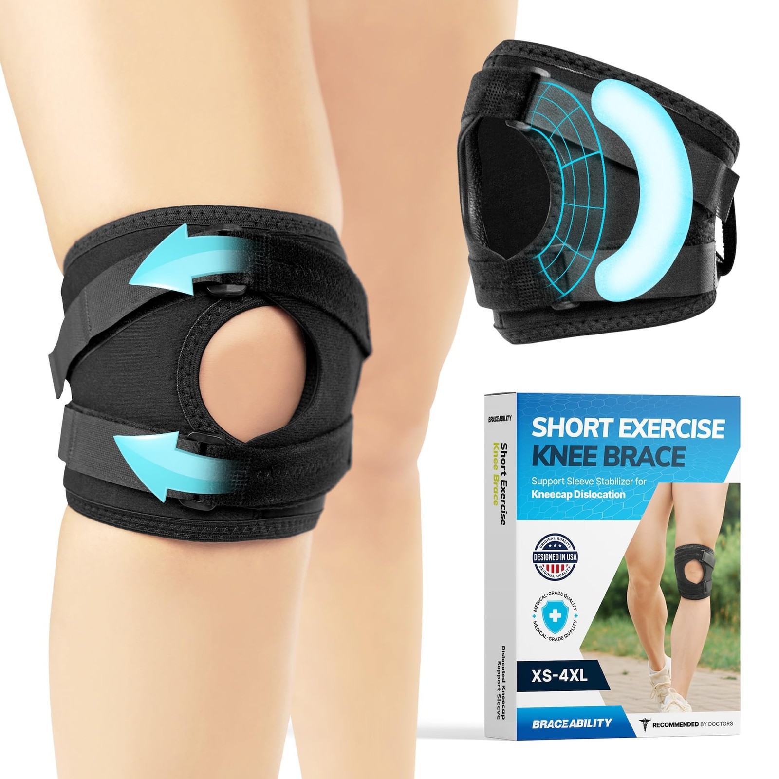 BraceAbility Patellar Tracking Knee Brace – Running, Exercise, Basketball Suppor