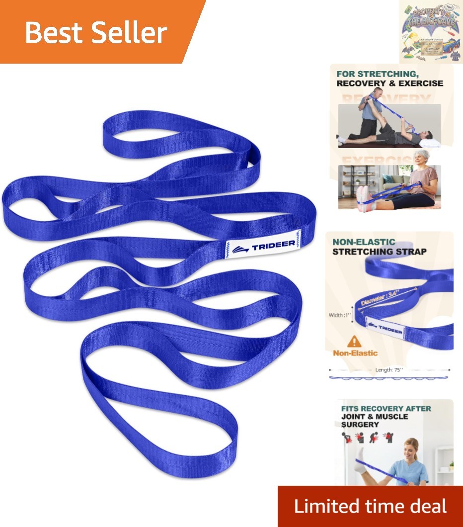 75 Inch Yoga Strap – Comfy Non-Stretch Stretching for Rehab & Enhanced Mobility