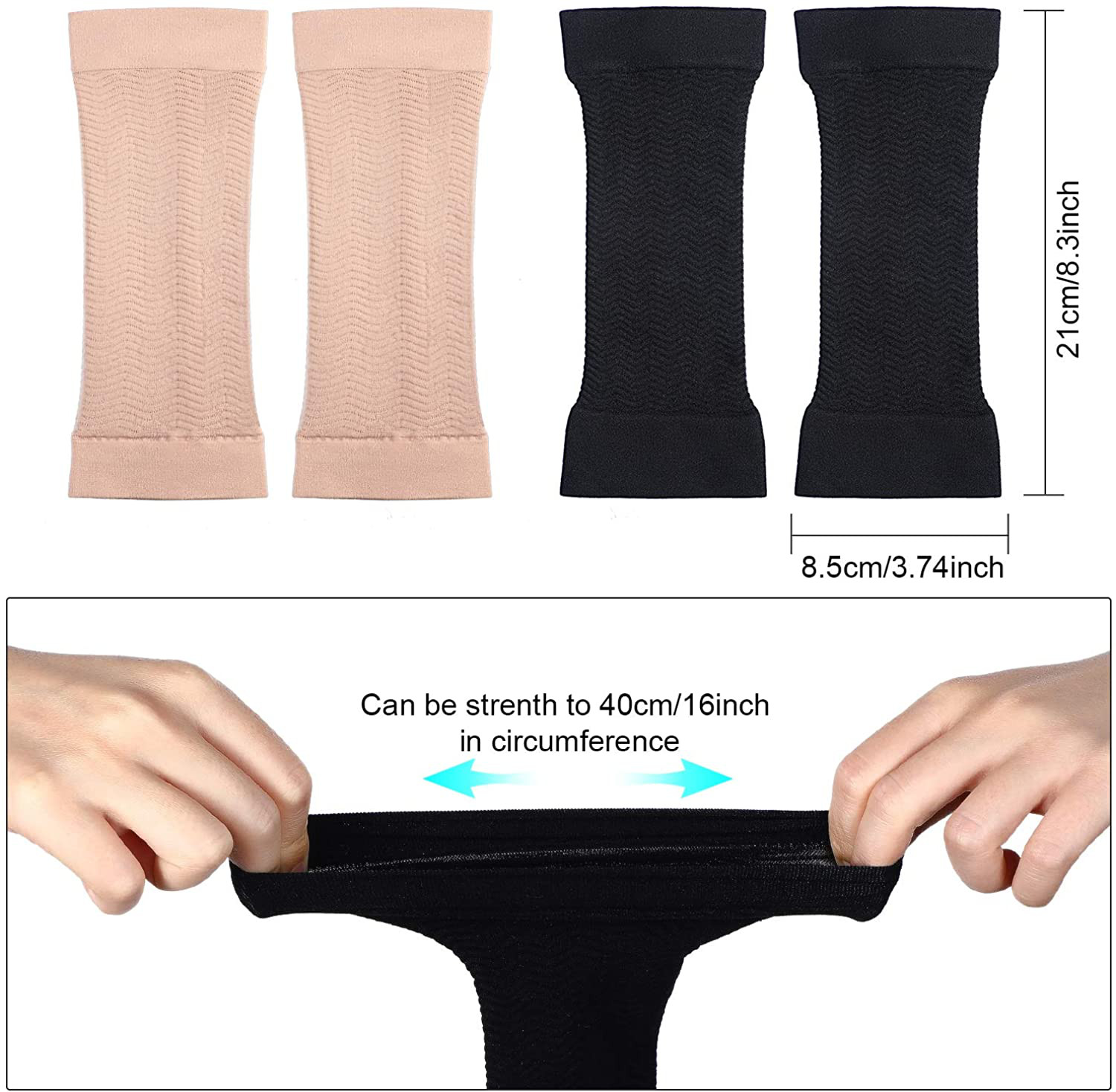 2Pairs Arm Shapers for Plus Size Women Upper Arm Sleeves Slimming Arm Wraps Slim