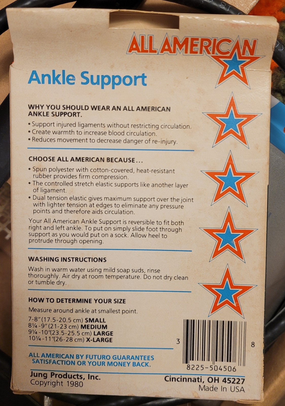 New Vintage Futuro All American Ankle Support From 1980 w/Box