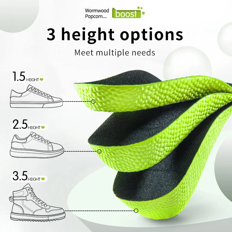Memory Foam Height Increase Insoles for Men Women Shoes Flat Feet Arch Support O