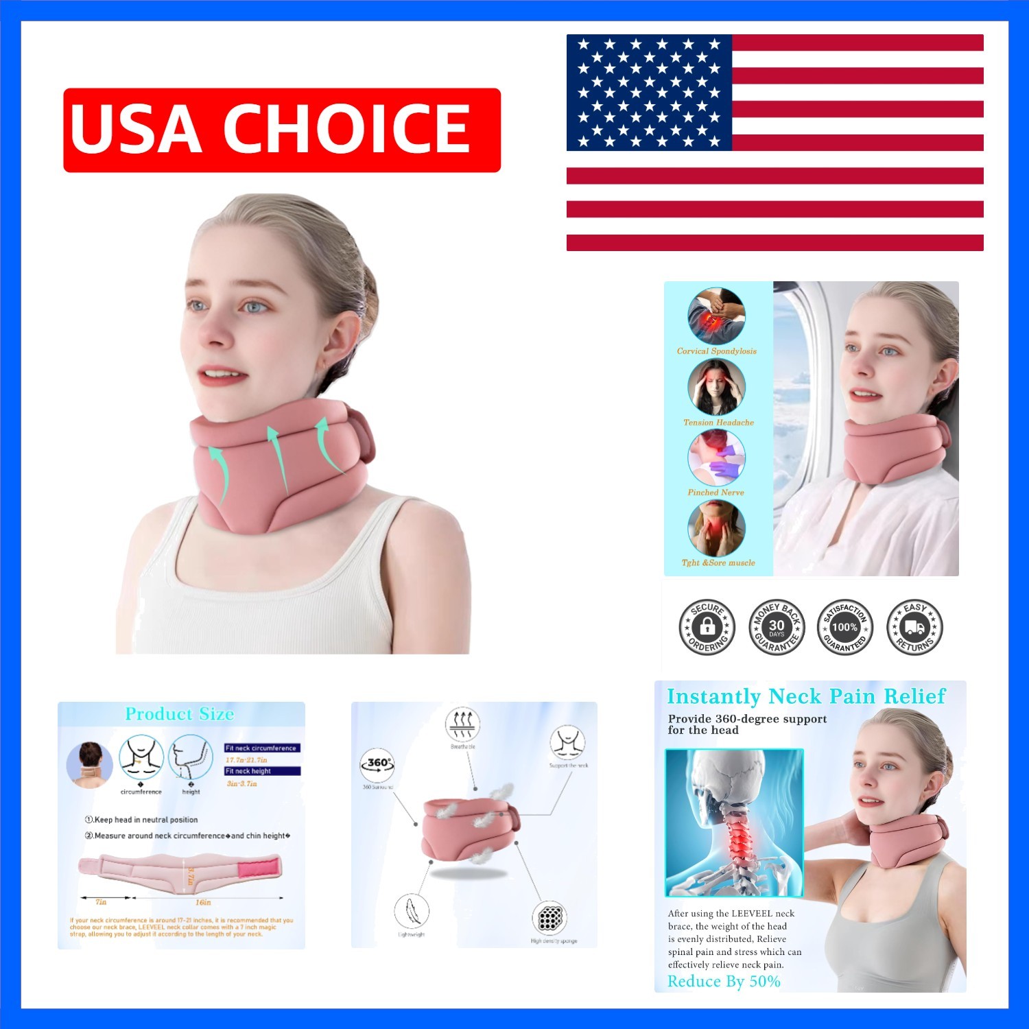 Neck Brace Cervical Collar, Neck Braces for Neck Pain and Support, Soft Foam …