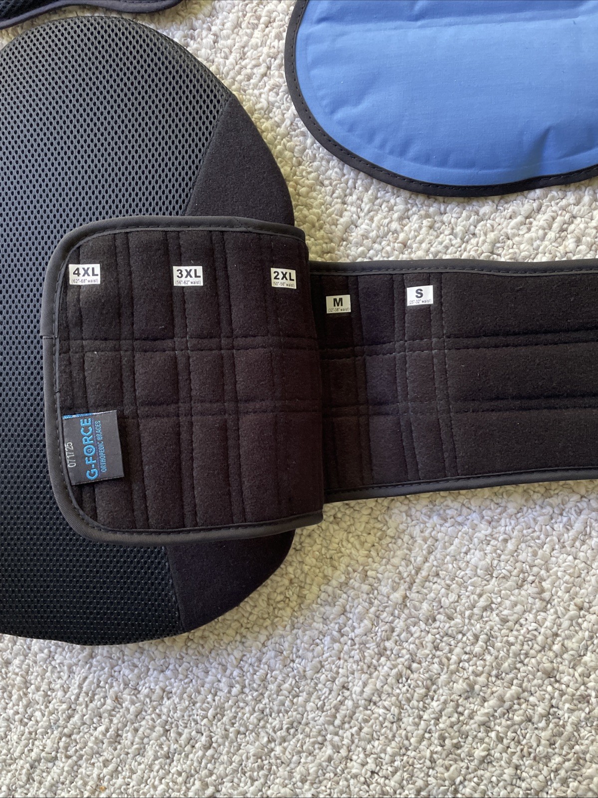 G-Force Cryo Back Brace 2 Ice PacksAdjustable Size Back Pain Relief Brace + Bag