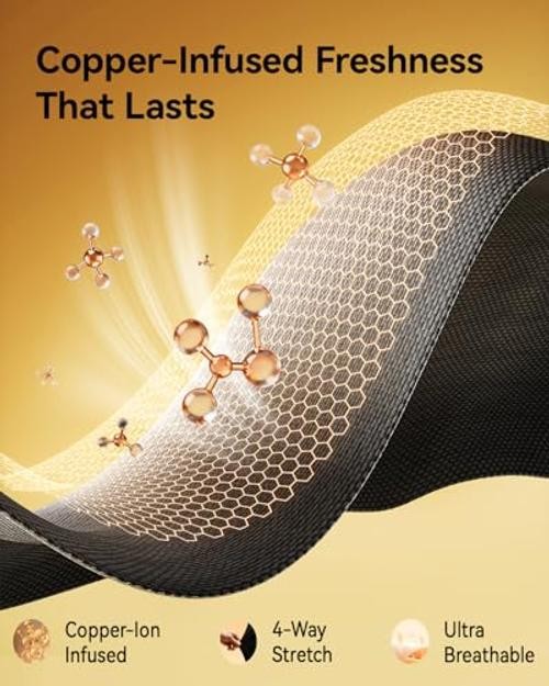 Copper-Infused Thigh Compression Sleeves 1 Pair Upgrade Medical-Grade | Black-M