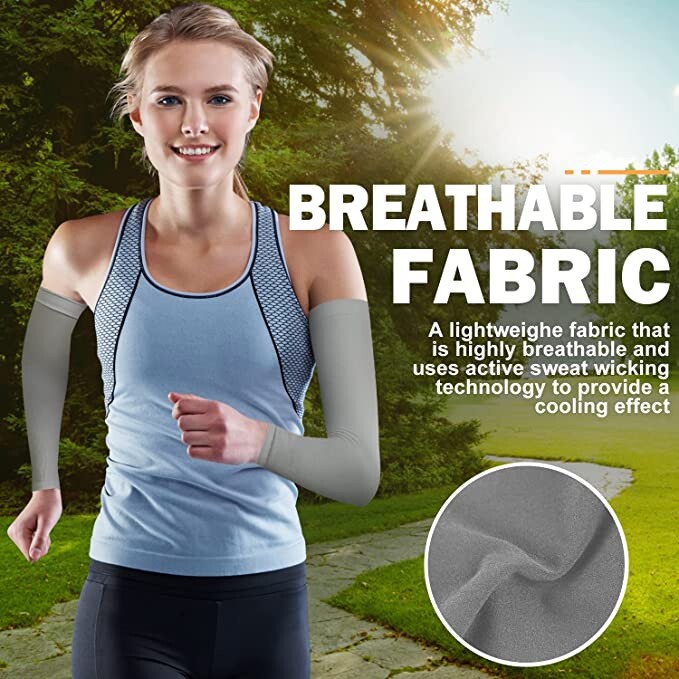 Compression Arm Sleeves Pair, UV Sun Protection Arm Sleeve, Cooling Arm Sleeve!