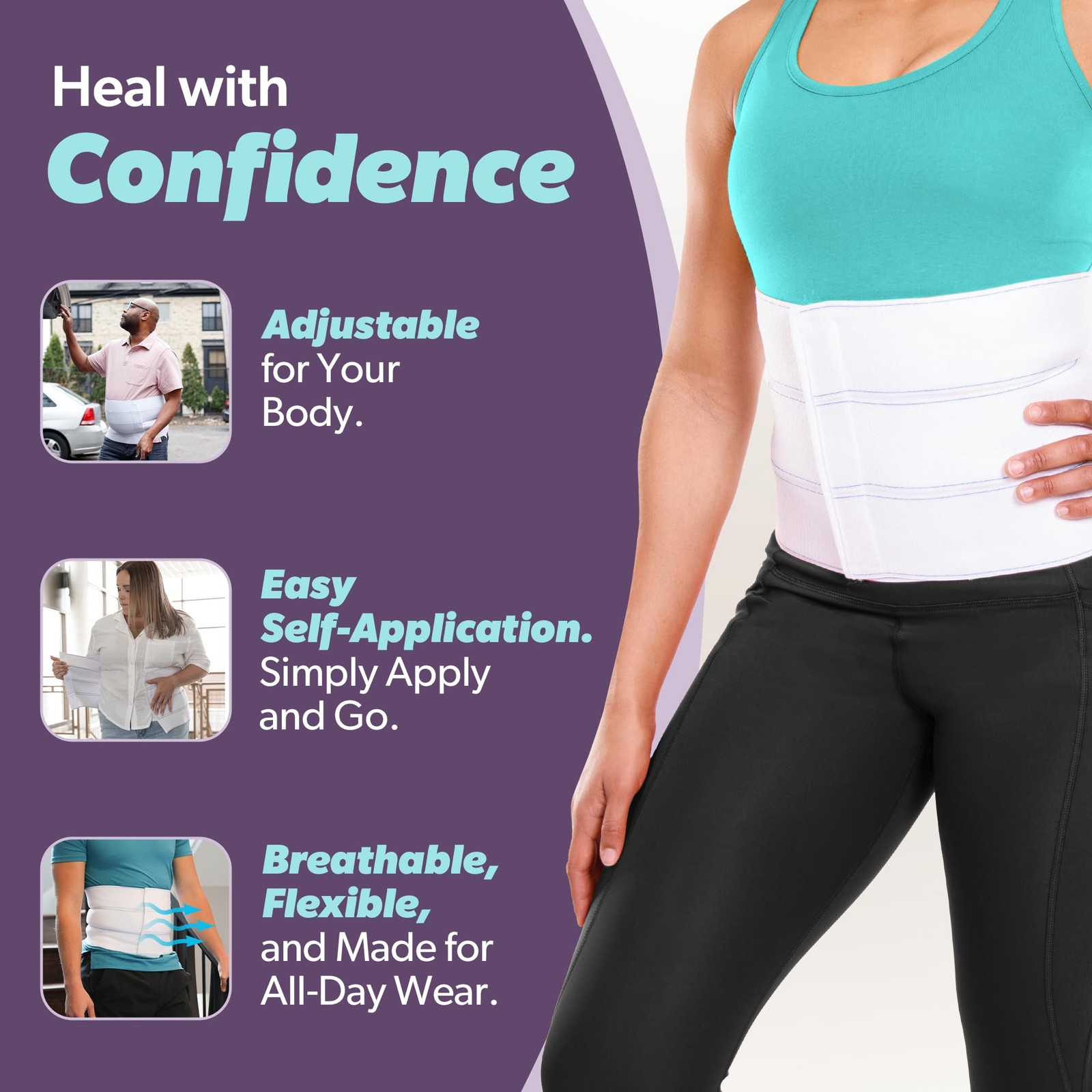 Plus Size Abdominal Binder for Post Surgery Recovery – Bariatric Stomach Hern…