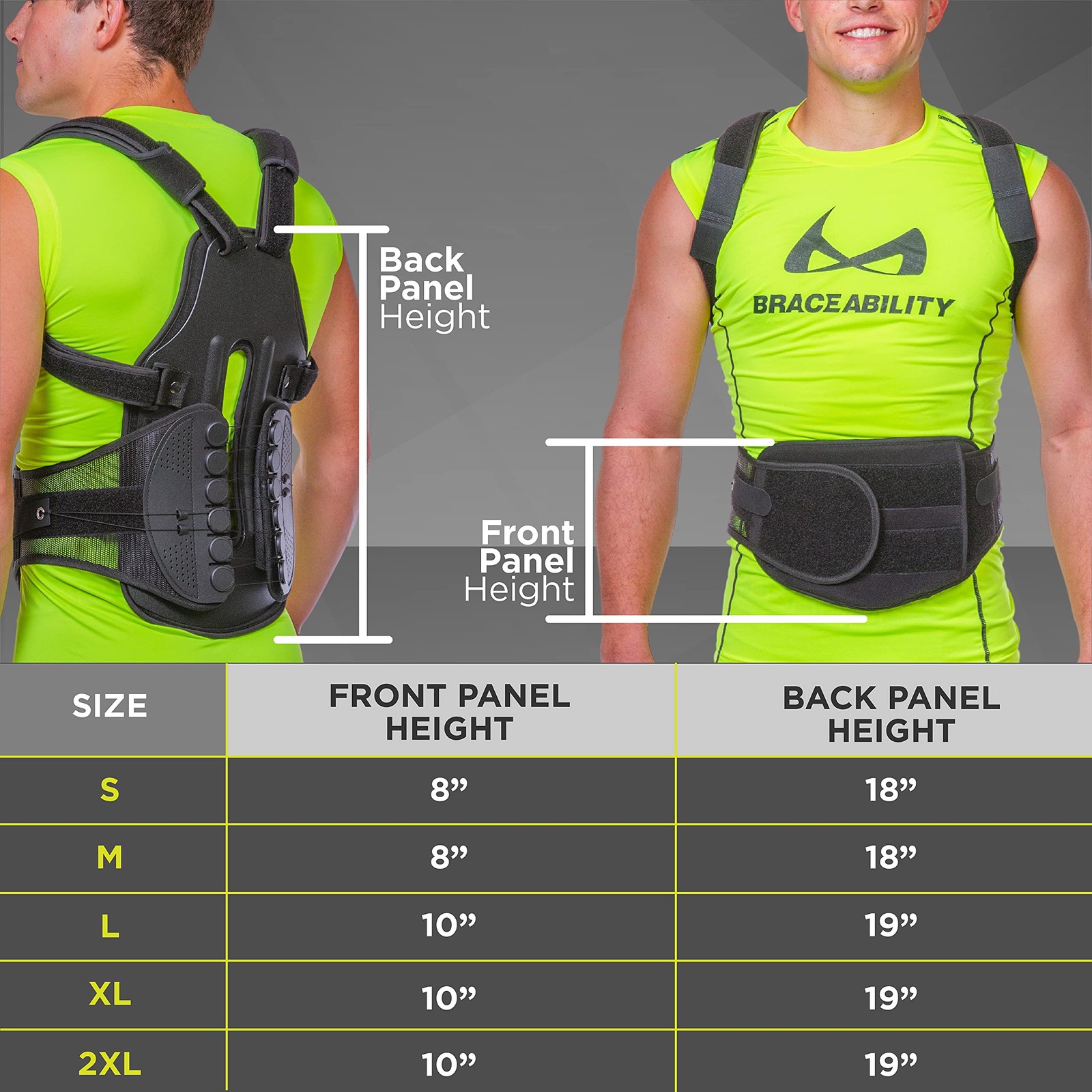 BraceAbility Plus Size TLSO Back Clamshell Brace – XXL Hard XX-Large, Black