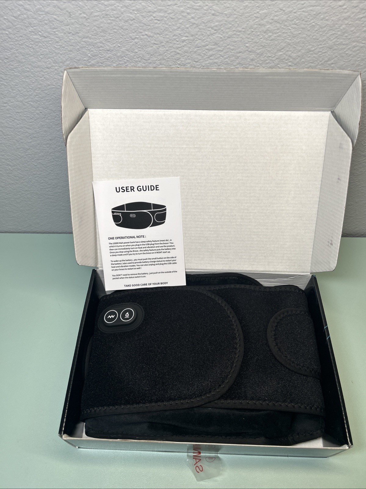 Heated Back Brace Lower Back Pain Relief Adjustable New Open Box Size L/XL
