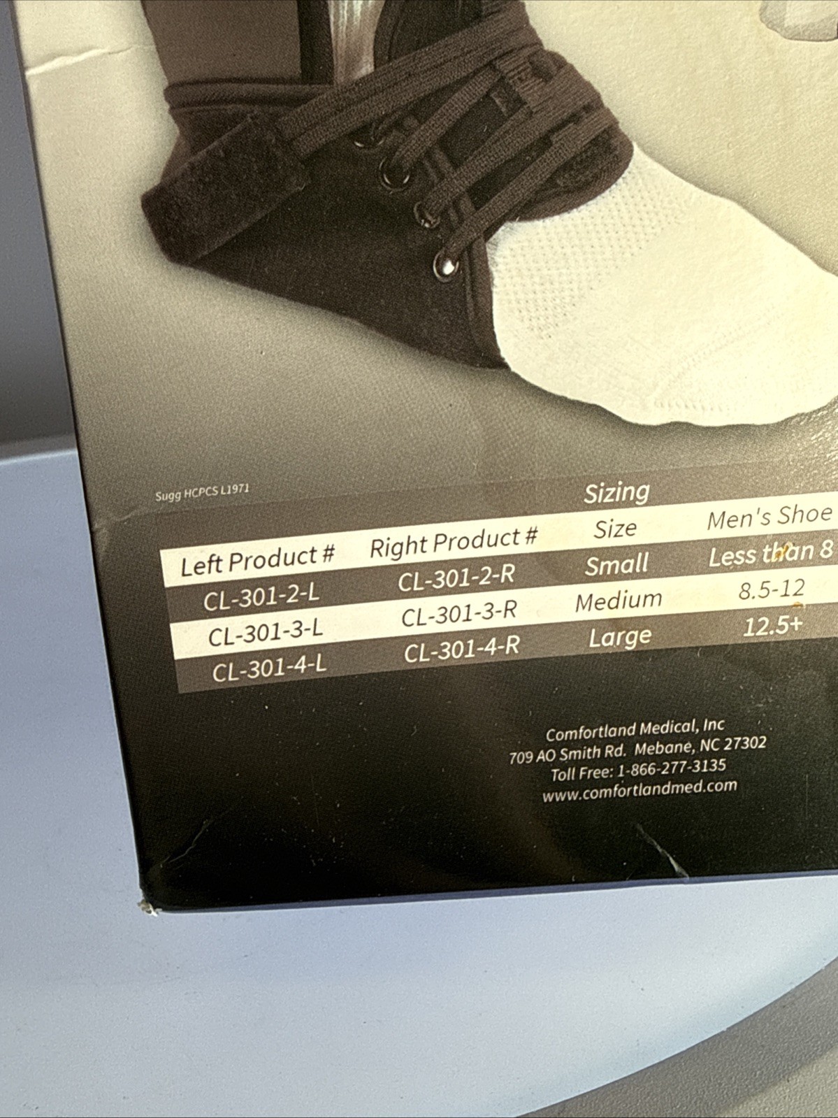 Accord III Ankle Brace Medium Left CL 301-3-L Sugg HCPCS L1971 ComfortLand