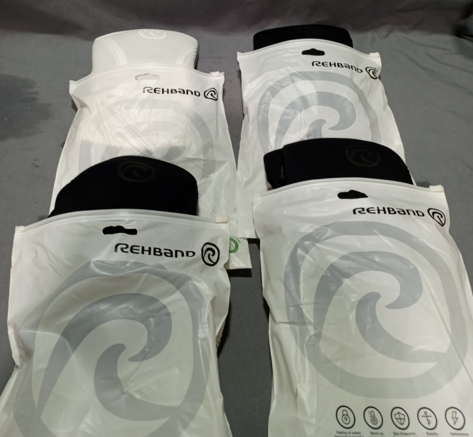 Lot Of 4 Pairs Rehband RX Elbow Sleeve Large