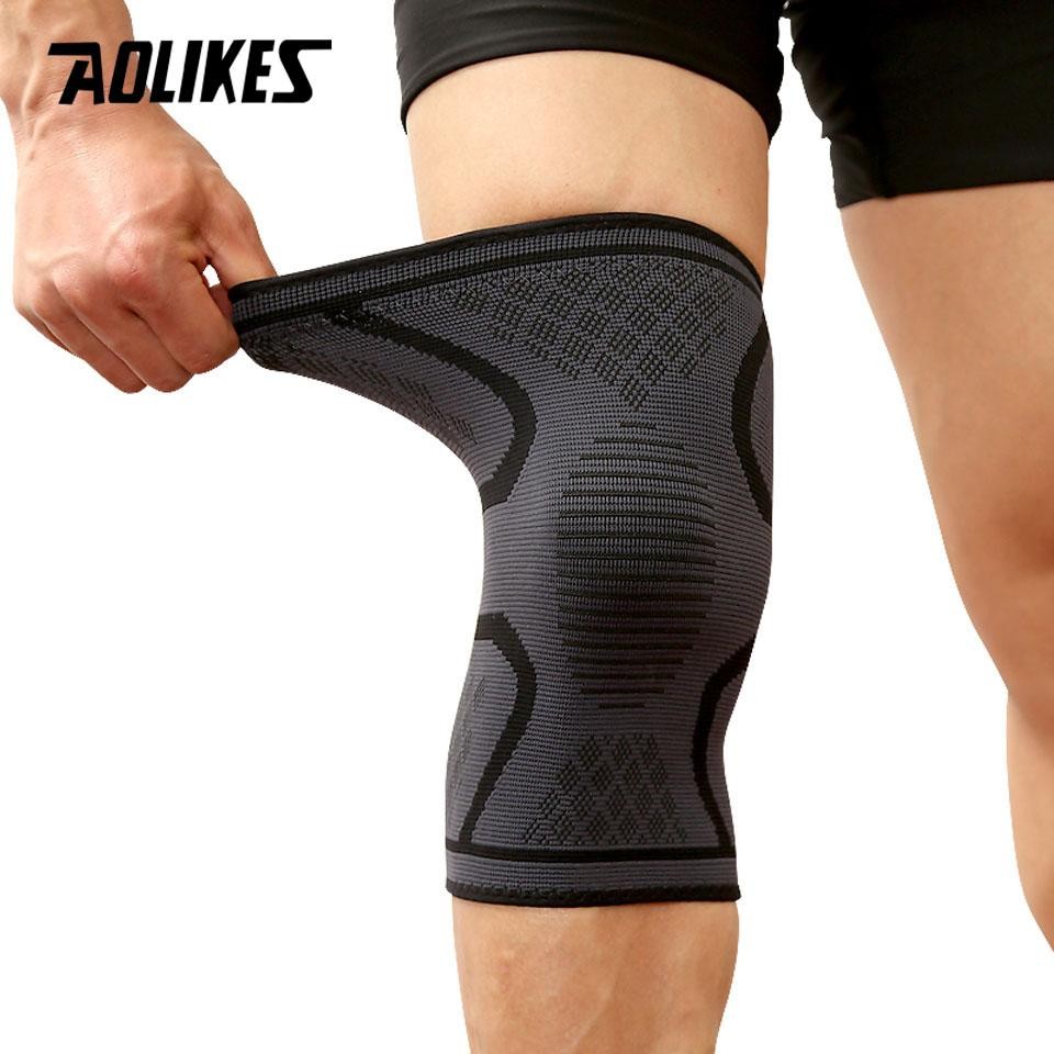 Sports Compression Knee Sleeve Elastic Nylon Support for Basketball Gym