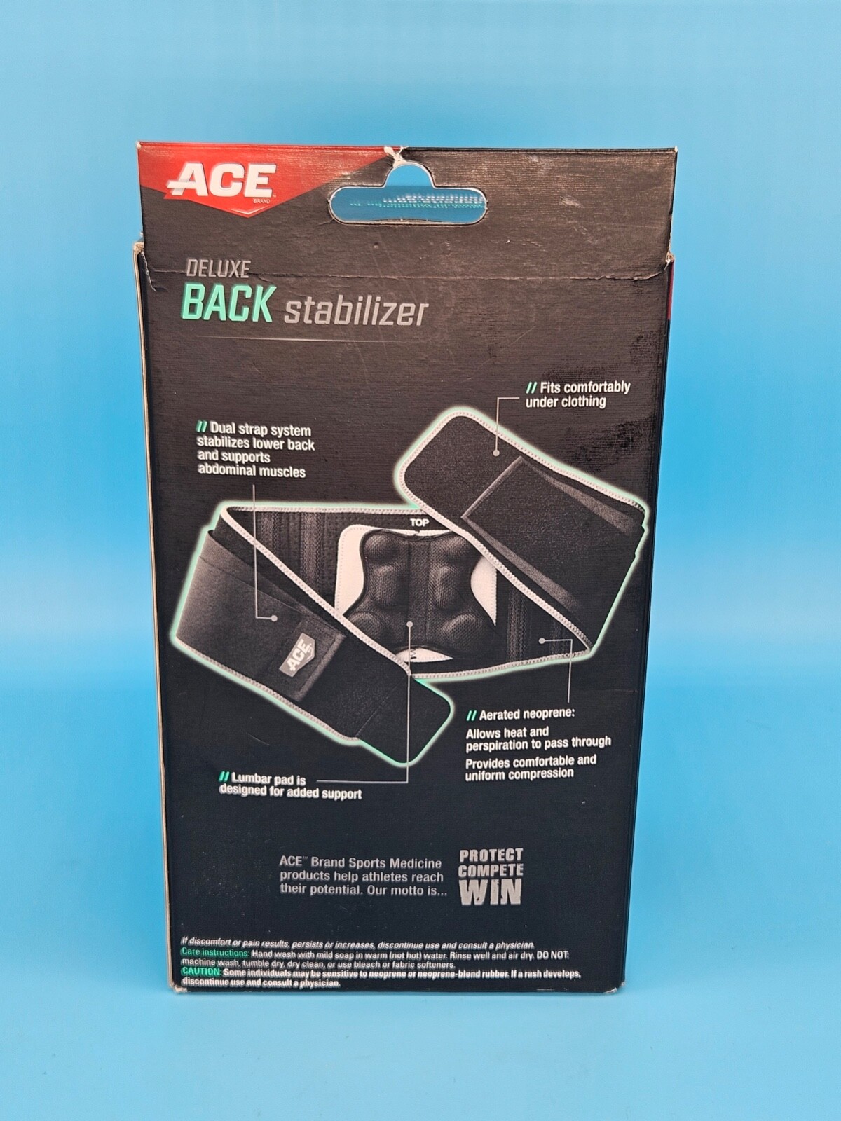 3M ACE Deluxe Back Stabilizer w/ Lumbar Support FIRM Adjustable ADJ 902011 Brace