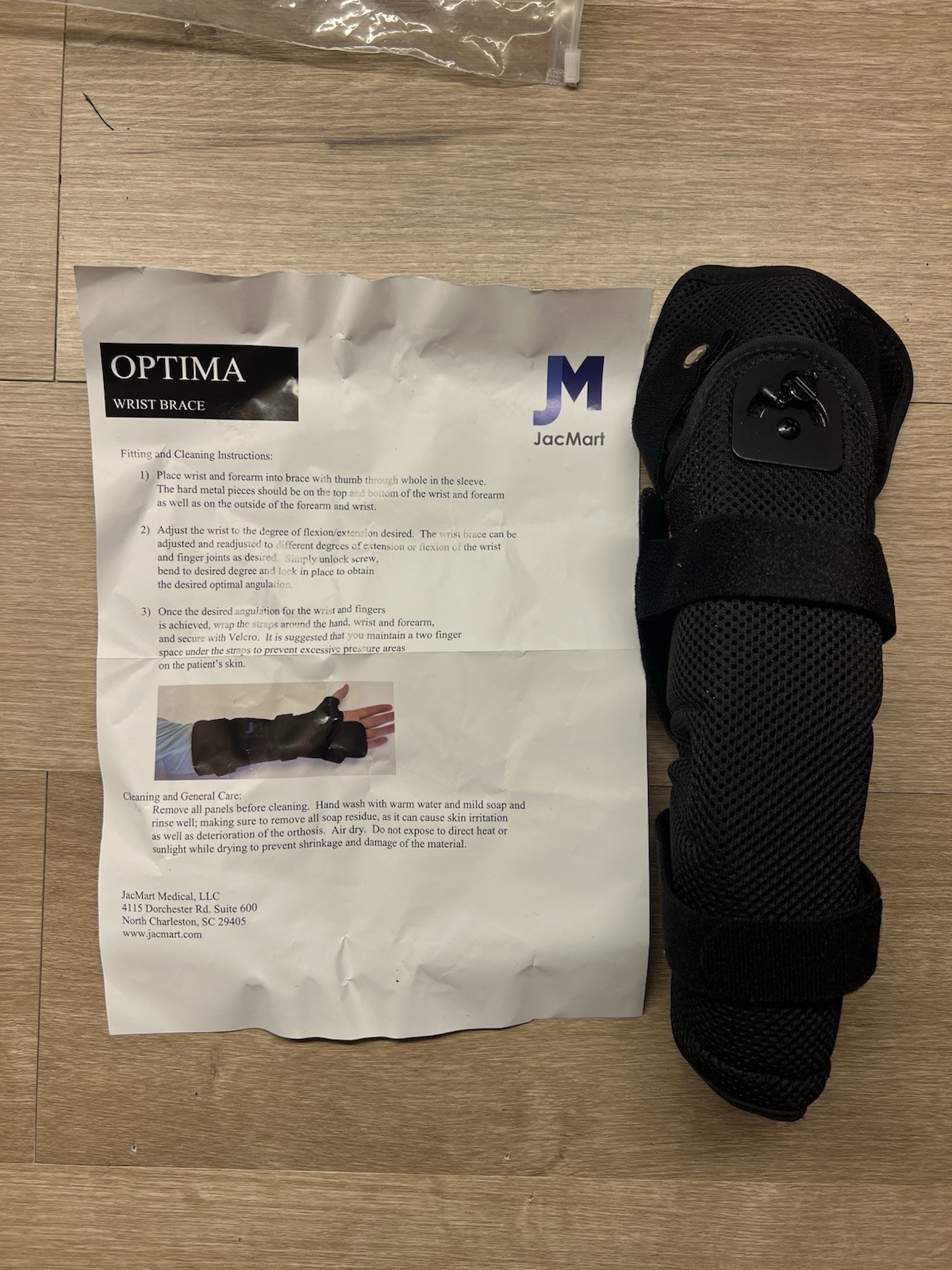JacMart Optima Wrist Hand Support Brace Medium Medical OM-3916-102 New