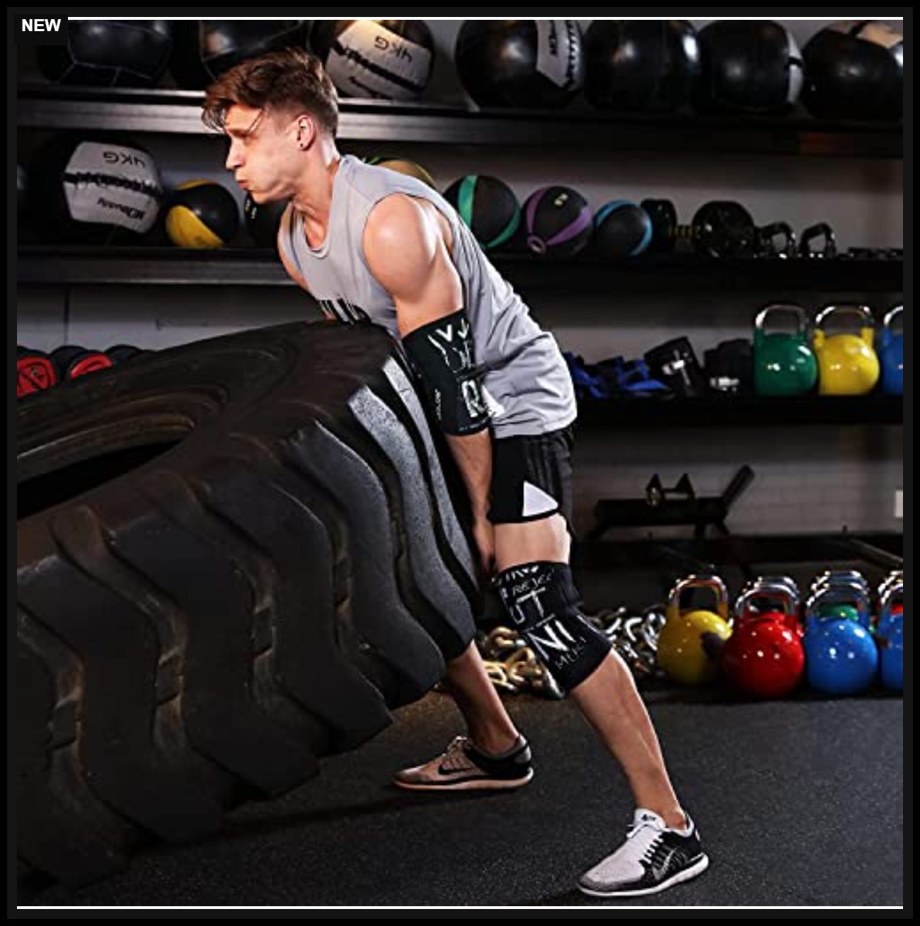 Knee Sleeves 7mm Compression Pair for Squats Weightlifting Gym Running Home