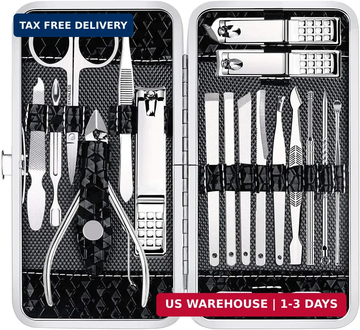 Yougai Nail Clippers Set – 18 Pcs Professional Manicure Pedicure Kit Gifts for F