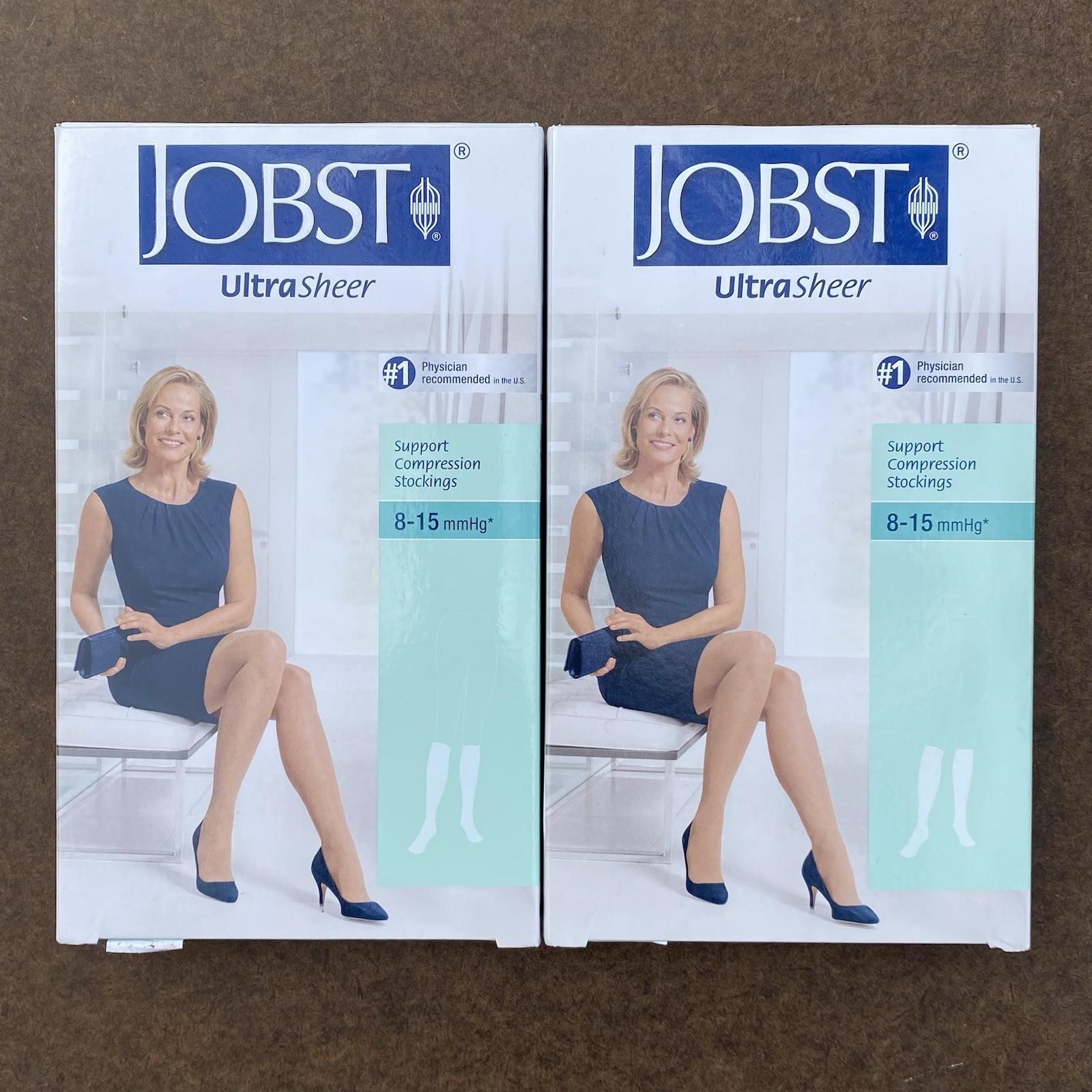 Jobst Ultrasheer 8-15 mmHg Compression Knee Stockings Sz 7-9 Silky Beige #119329