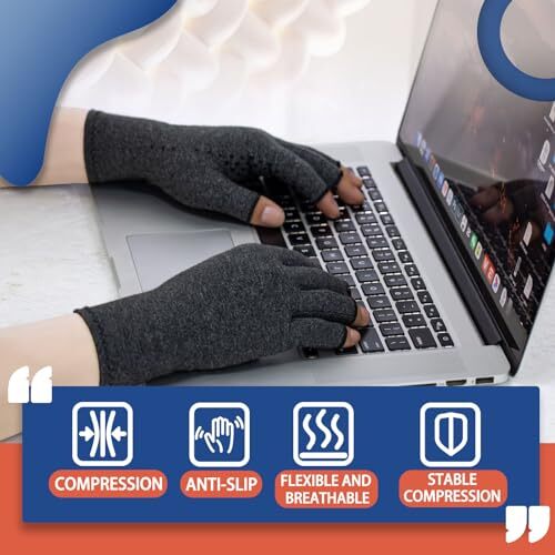 2 pares de guantes de compresión para artritis de manos, reumatoide