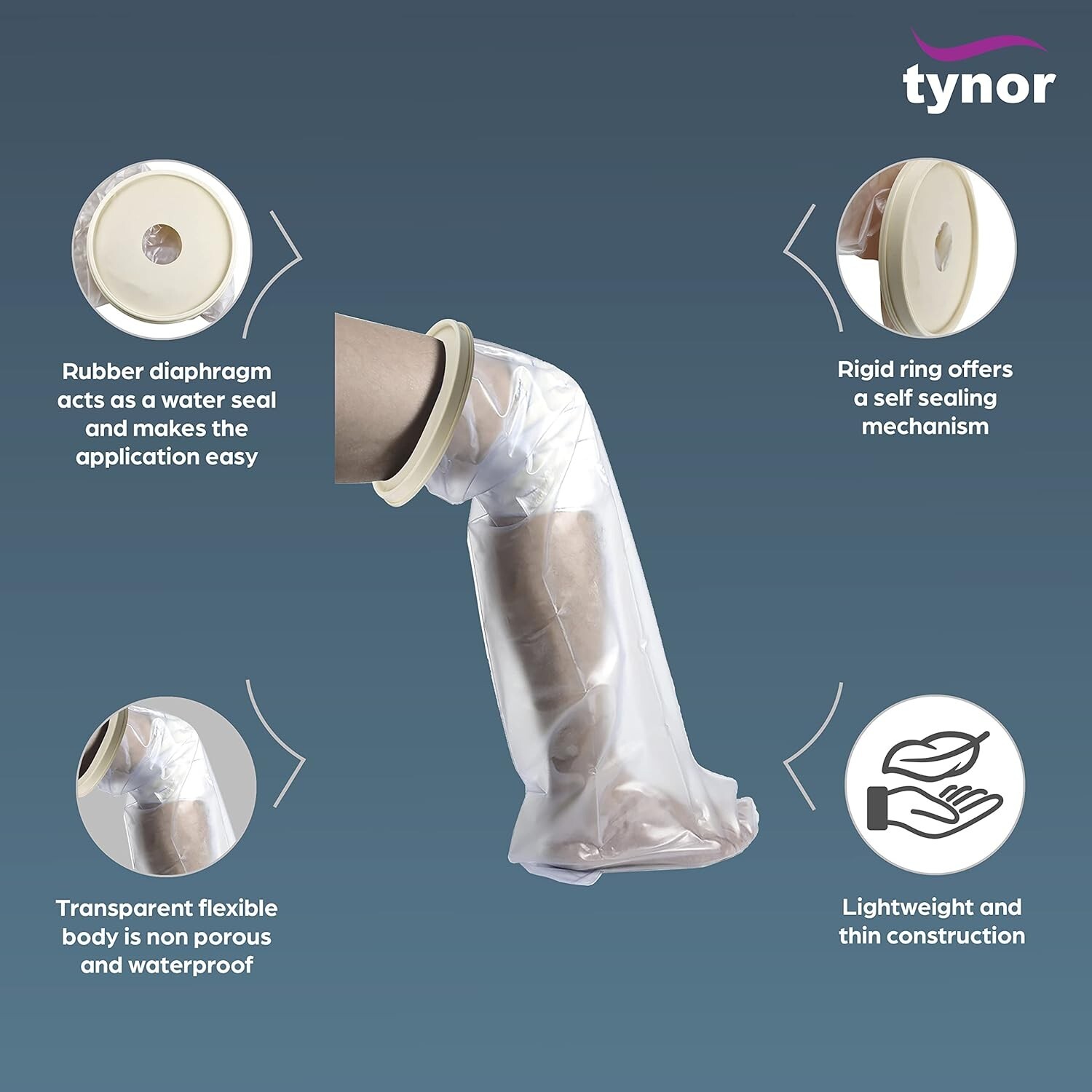 Tynor Cast Cover Leg Has Rigid Ring With Water Tight Seal, Universal Size