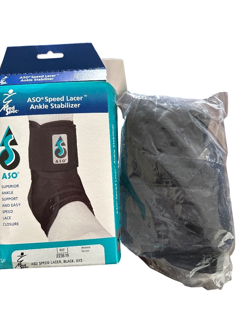 MedSpec ASO w/ Plastic Stays Ankle Stabilizer Black xxs new(open box)