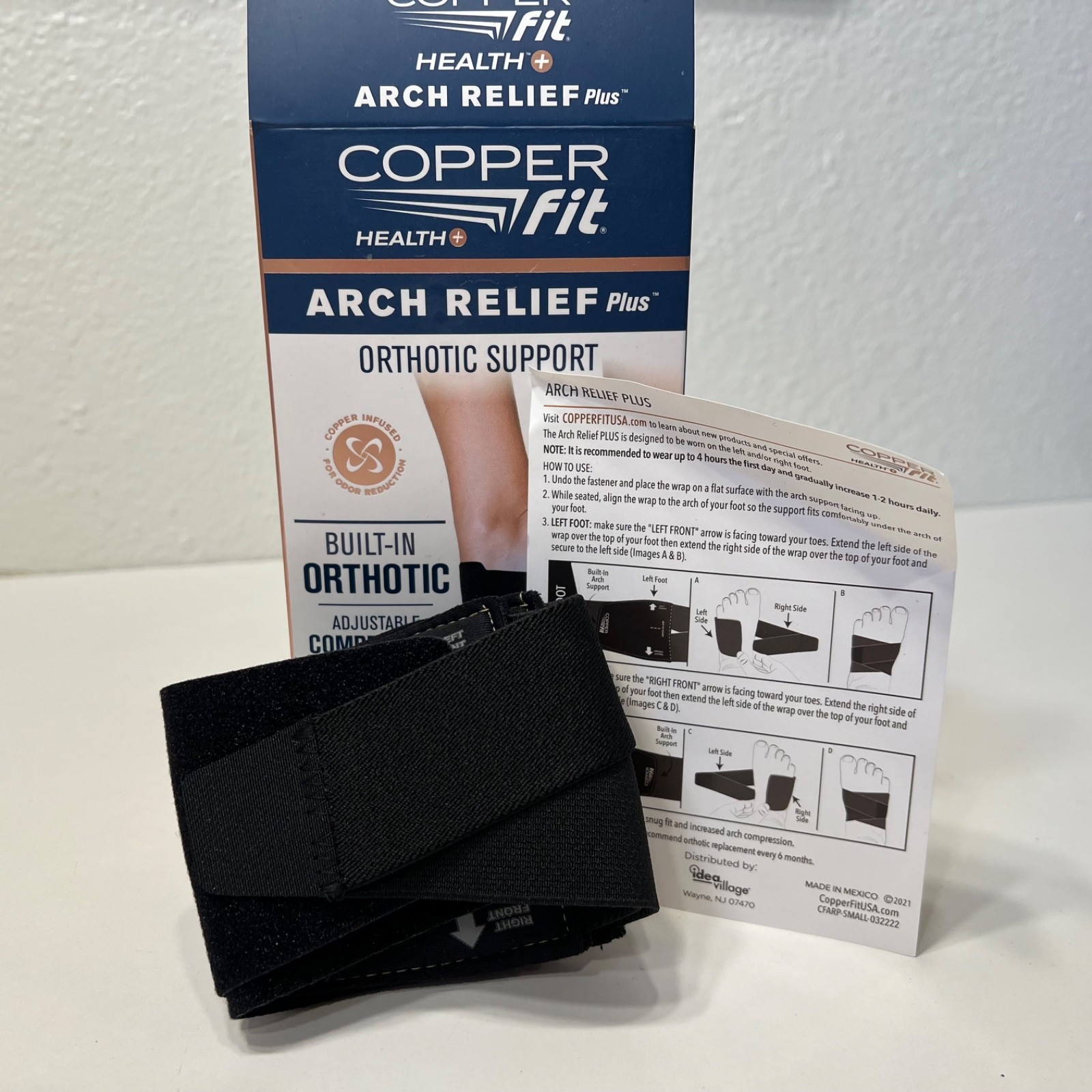 Lot of 3 Copper Fit Health+ Arch Relief Plus Orthotic Support Wraps One Size New