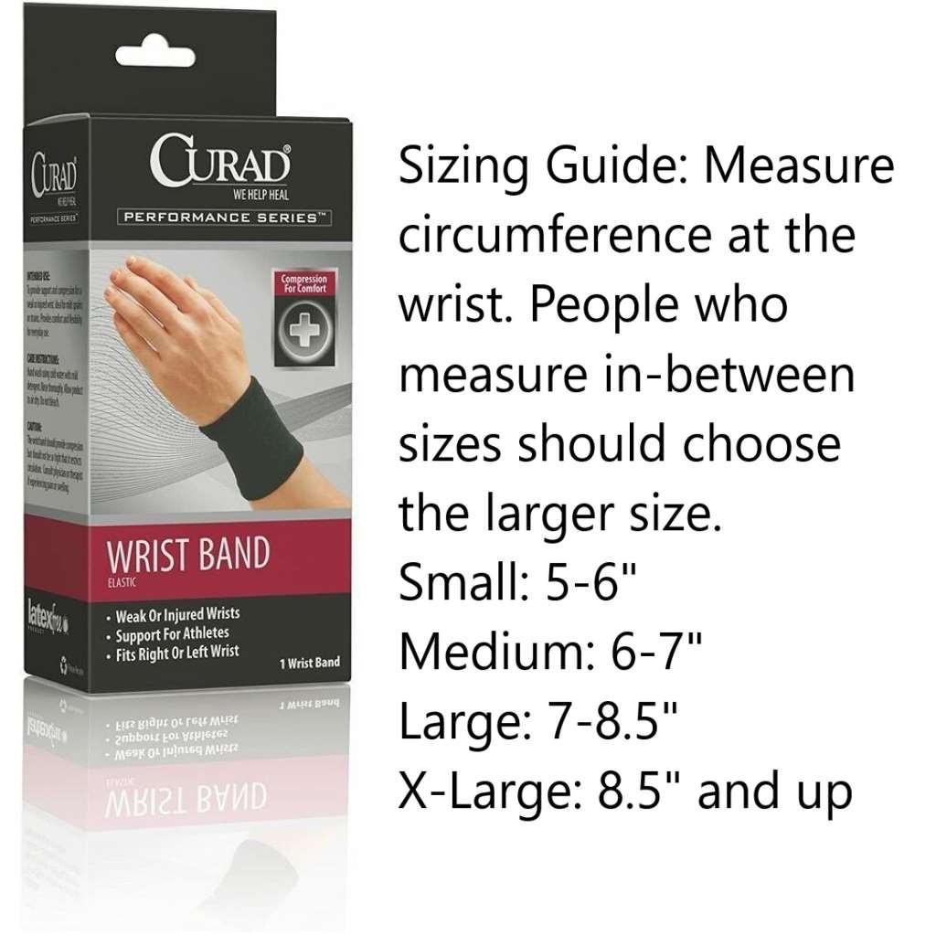 Curad Large Performance Series Wrist Band Elastic Black