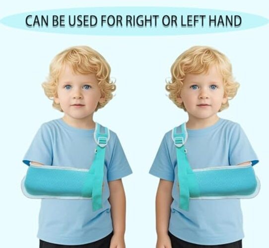 Adjustable Children’s Arm Sling – Breathable Mesh Shoulder Small light Blue