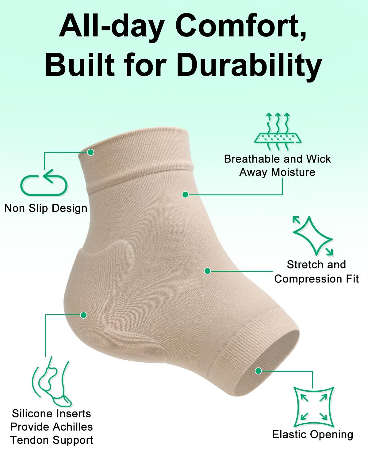 BLATOWN Achilles Tendon Support with Silicone Heel Protector Cushion Pad, Ach