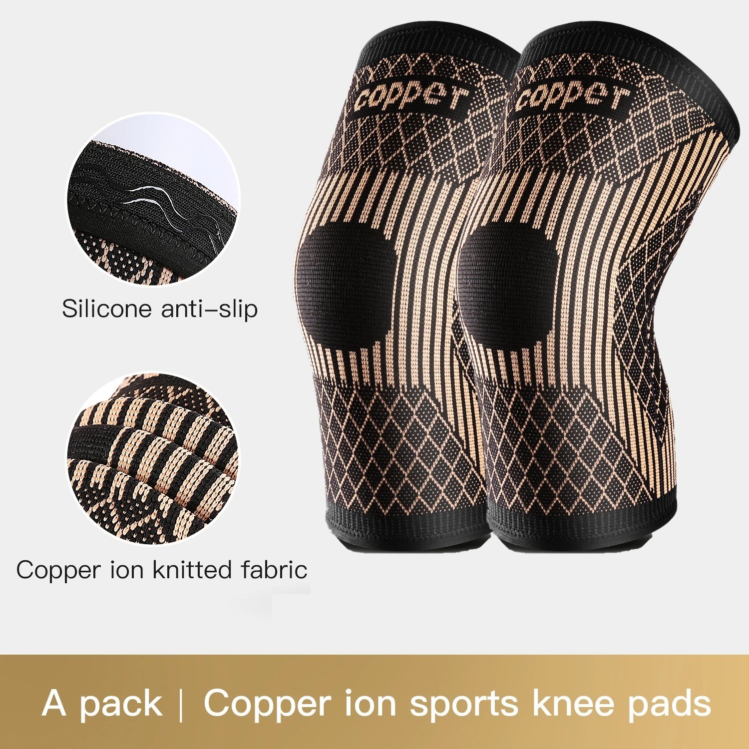 Knee Compression Sleeve Brace Support Sports Gym Workout Joint Stabilizer