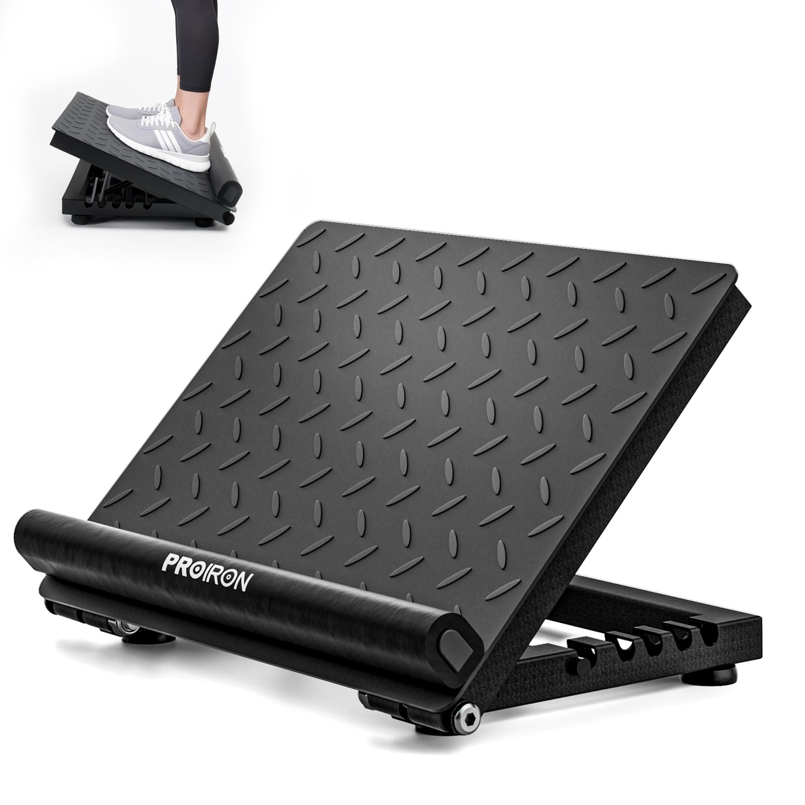 PROIRON Steel Slant Board for Calf Stretching，Calf Stretcher Medium, Black