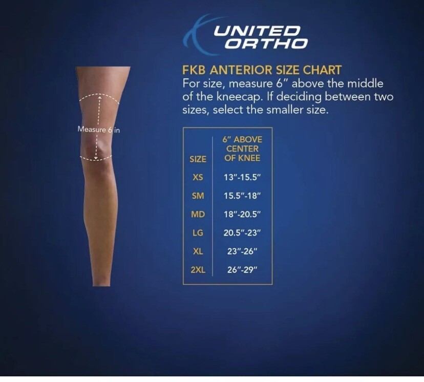 United Ortho 300541-08 Functional ACL Knee Support Brace, Right Leg, x Large