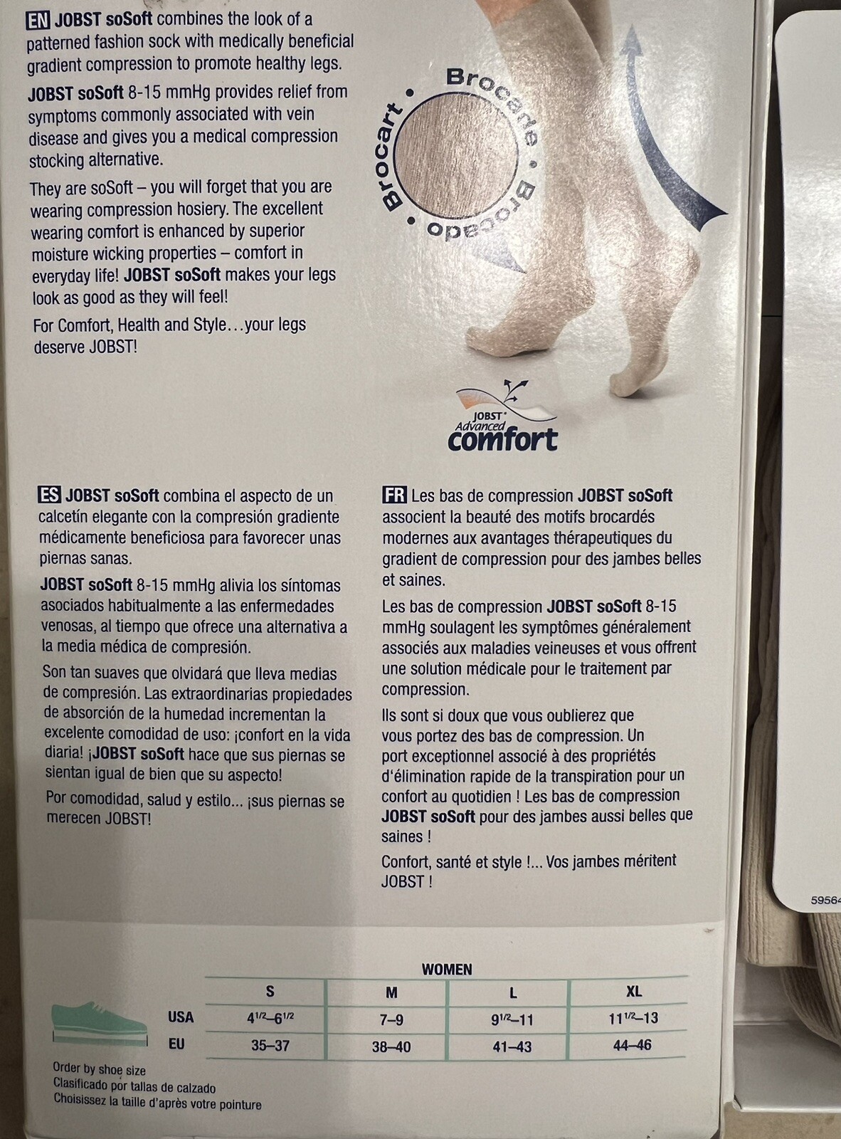 Jobst soSoft Ribbed Knee High Closed Toe 8-15 mmHg Sand Small