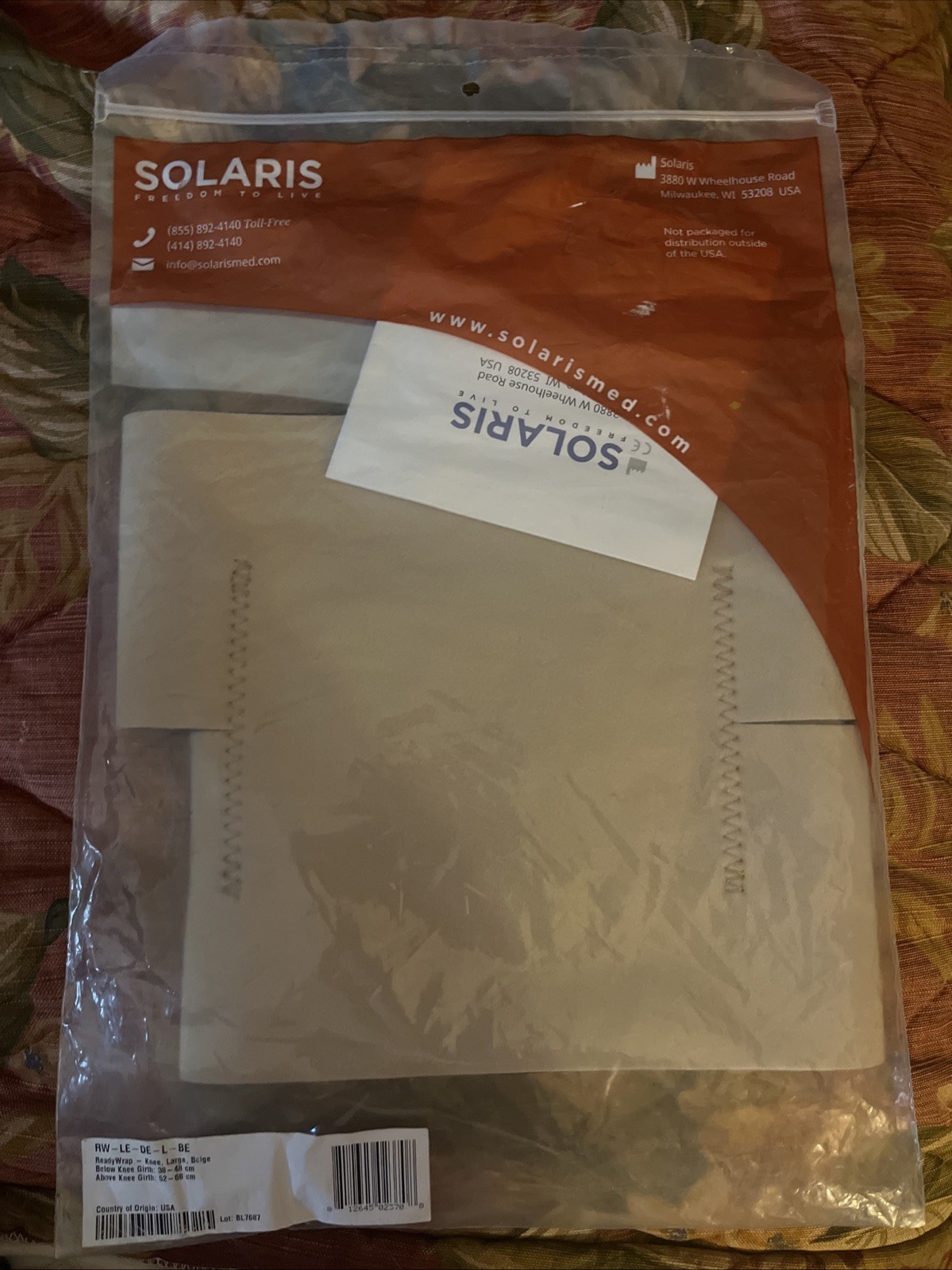 Solaris READYWRAP Ready Wrap Knee Beige Large Compression Wrap 104460 NEW NIP