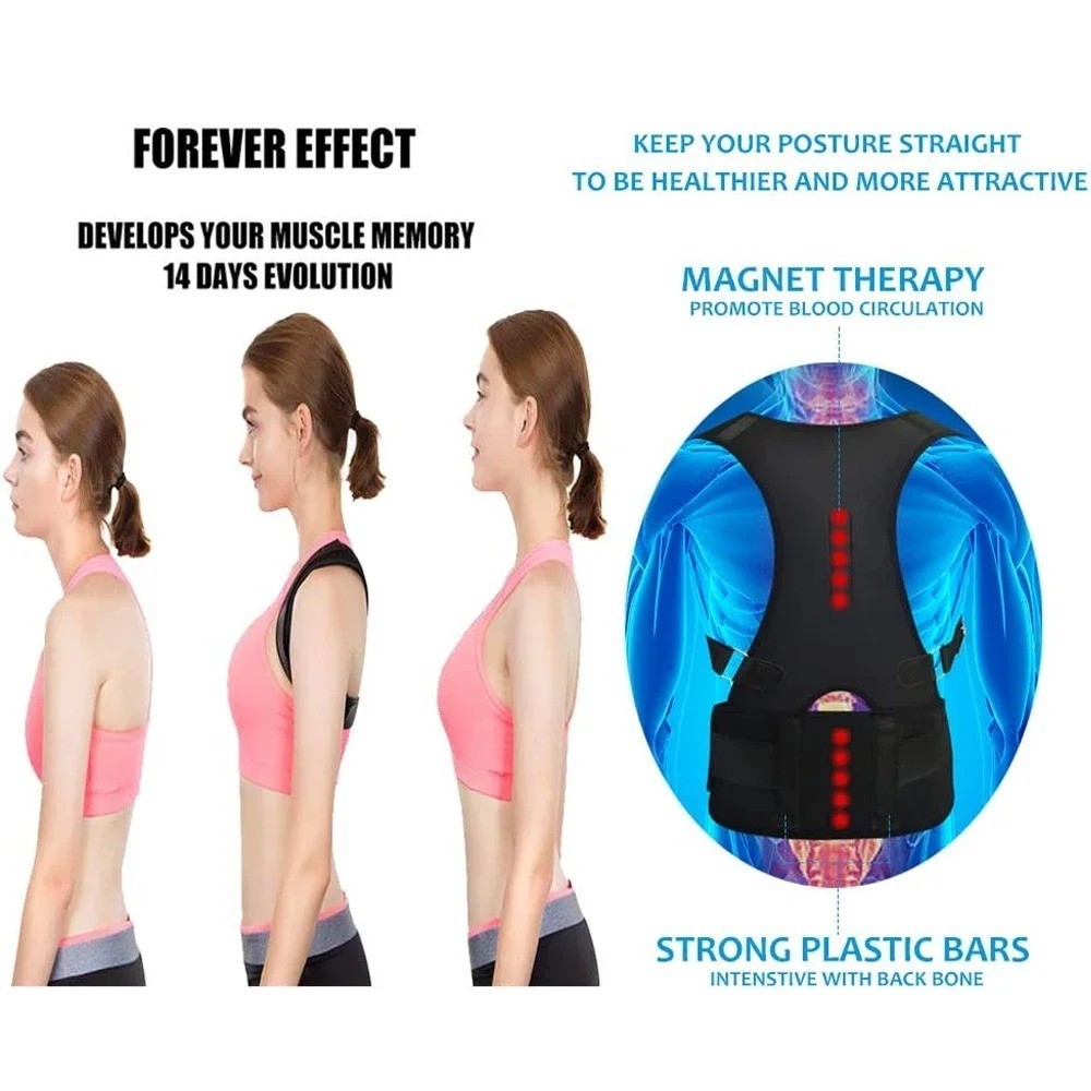 Posture Corrector Support Magnetic Back Shoulder Brace Belt Band For Men Women