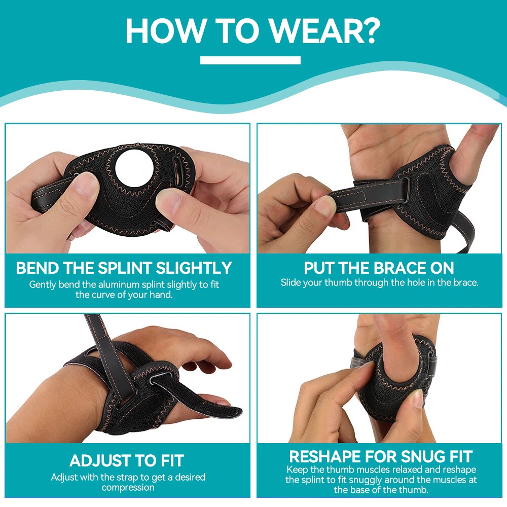 Thumb Support Brace Splint Joint Protector Wrist Brace Immobilizer Adjustable
