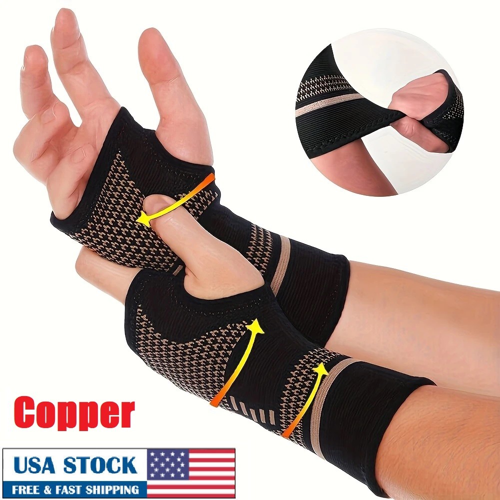 Copper Wrist Compression Sleeve Elastic Wrist Support Sleeve Sport Wrist Brace