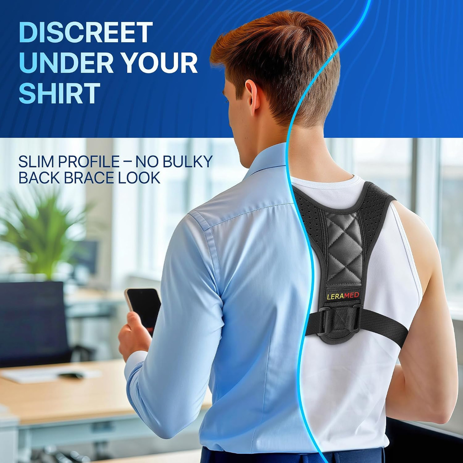 Posture Corrector for Men and Women Adjustable Figure-8 Back Brace for Rounded