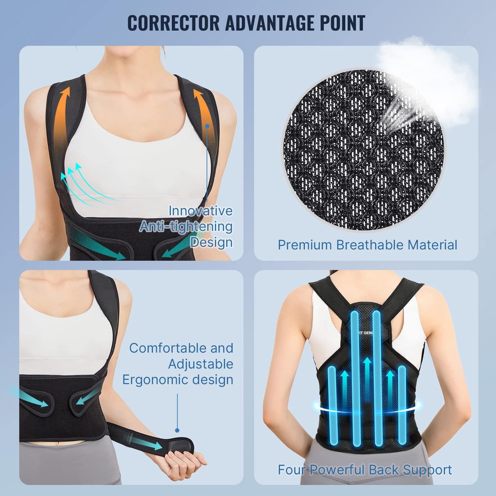 MaelPaom Posture Corrector Back Brace for Men & Women – Relieve Small, Black