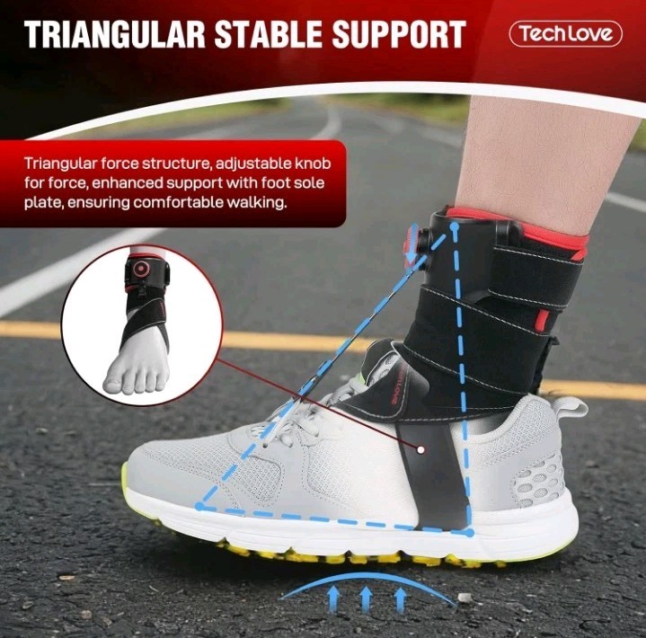 Tech Love AFO FOOT DROP ORTHOSIS SUPPORT BRACE – ZX1 Adjustable Knob Correction