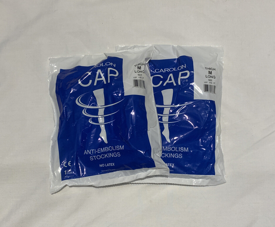 Carolon Cap Anti- Embolism Stockings No Latex Thigh High Medium (Long 622) 2pr