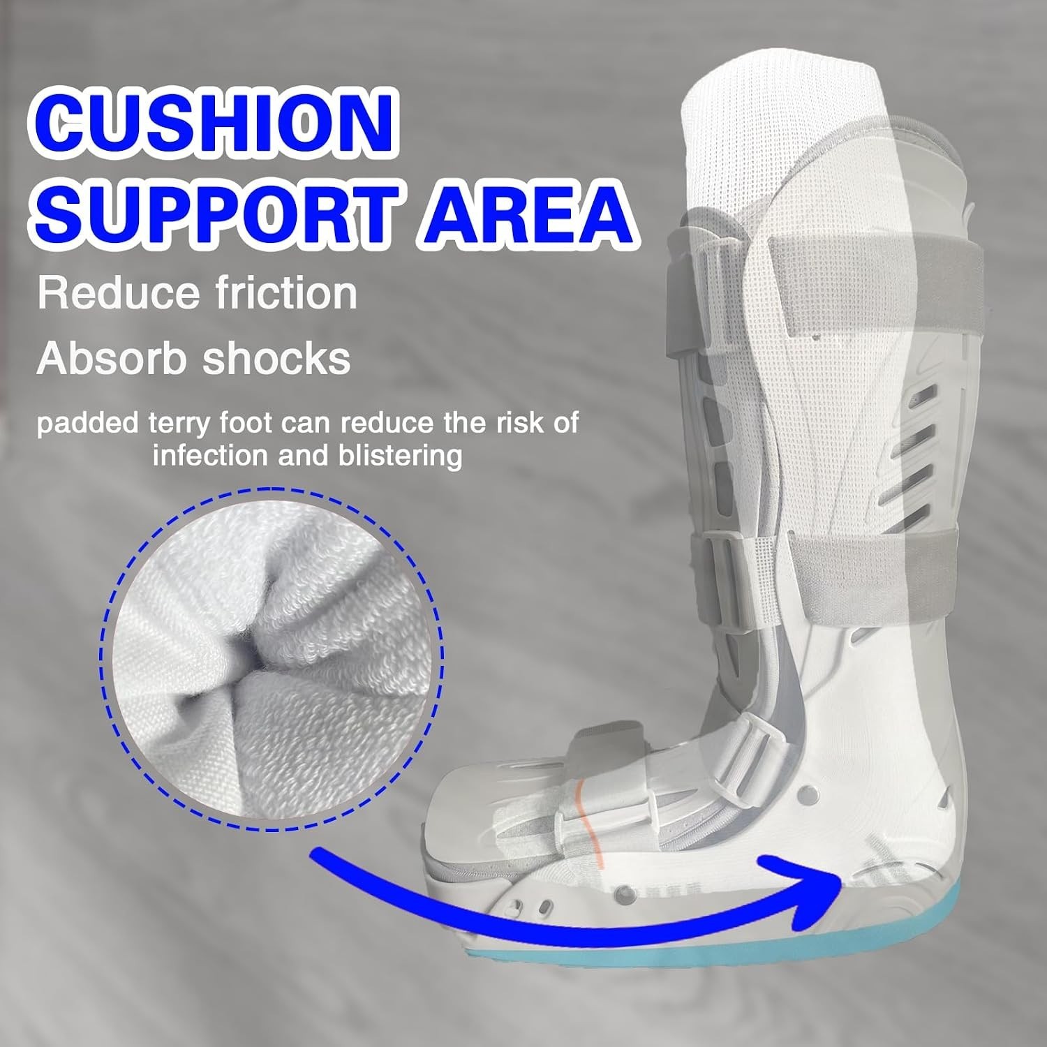 Walking Boot Socks air Cam Walker Cast Socks 2 Pairs Fracture Boot Brace Sock…